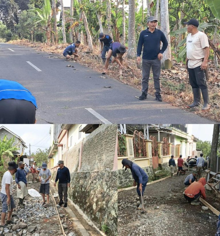 Kegiatan gotong royong di desa Tegal Binangun